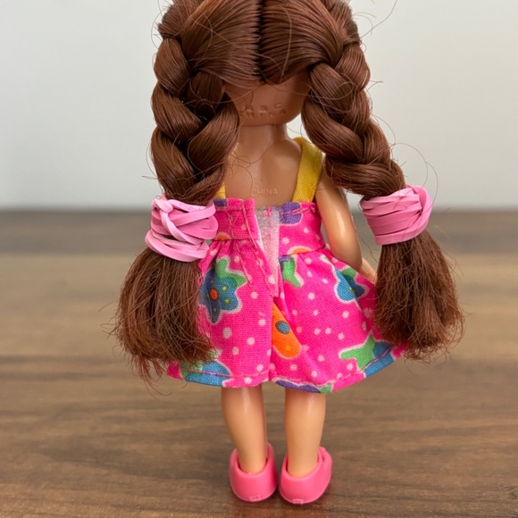 VINTAGE M& C Paula Collection Doll Pink Dress Brown Hair 4.25" - Picture 6 of 9